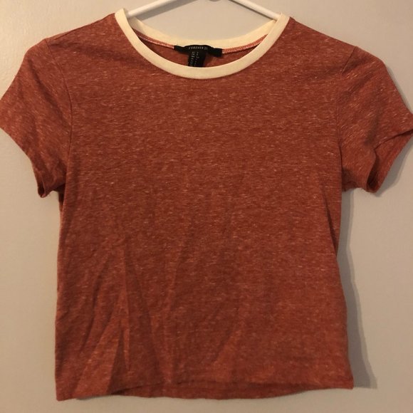 Forever 21 Heathered Cropped T-Shirt - Picture 1 of 2